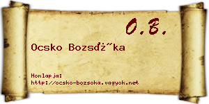 Ocsko Bozsóka névjegykártya